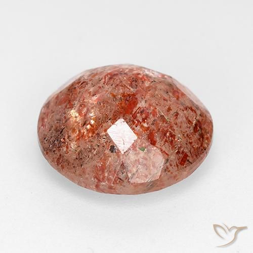 4.91 карата, натуральный Красновато-оранжевый Солнечный камень, Круглый, Полупрозрачный