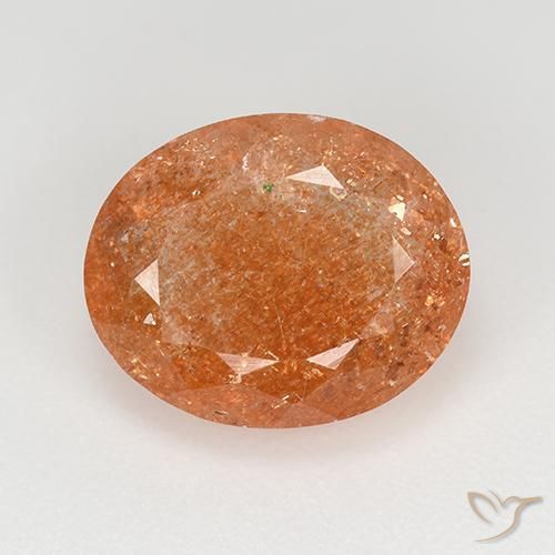 4.92ct Натуральный Средний апельсин Солнечный камень, Овал, Полупрозрачный