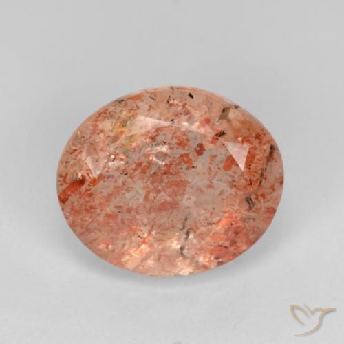 4.50ct Натуральный Красновато-оранжевый Солнечный камень, Овал, Полупрозрачный