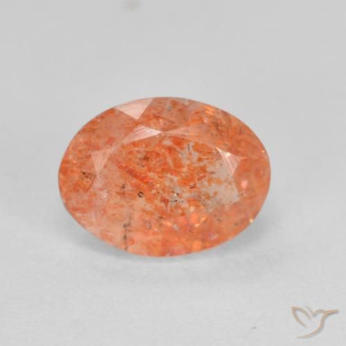 1.45ct Натуральный Ярко-оранжевый Солнечный камень, Овал, Полупрозрачный