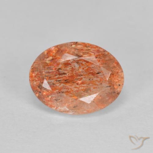 1.41ct Натуральный Грейпфрут Апельсин Солнечный камень, Овал, Полупрозрачный