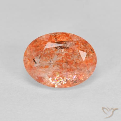 1.41ct Натуральный Имбирь апельсин Солнечный камень, Овал, Полупрозрачный