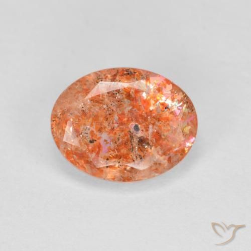 1.22ct Натуральный Имбирь апельсин Солнечный камень, Овал, Полупрозрачный