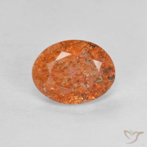 1.30ct Натуральный Средний апельсин Солнечный камень, Овал, Полупрозрачный