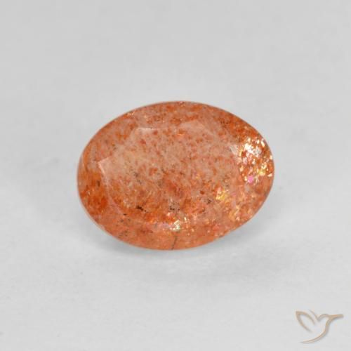1.35ct Натуральный Средний апельсин Солнечный камень, Овал, Полупрозрачный