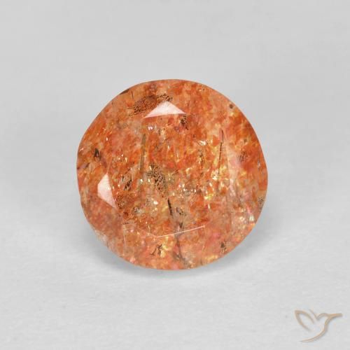1.33ct Натуральный Имбирь апельсин Солнечный камень, Круглый, Полупрозрачный