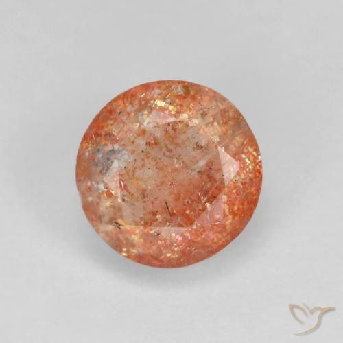 1.53ct Натуральный Грейпфрут Апельсин Солнечный камень, Круглый, Полупрозрачный