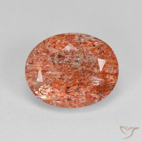 3.47ct Натуральный Теплый апельсин Солнечный камень, Овал, Прозрачный