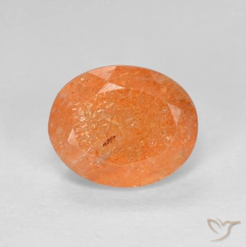 2.85ct Натуральный Ям Апельсин Солнечный камень, Овал, Полупрозрачный