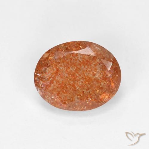 2.41ct Натуральный Красновато-оранжевый Солнечный камень, Овал, Прозрачный