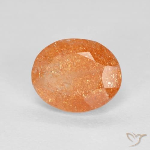 2.51ct Натуральный Темно-оранжевый Солнечный камень, Овал, Прозрачный