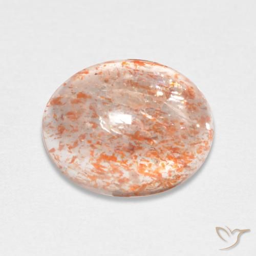 1.68ct Натуральный Светло-оранжевый тигровый Солнечный камень, Овал, Полупрозрачный