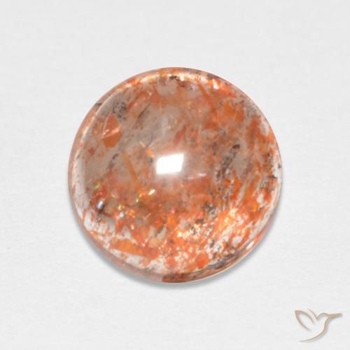 1.98ct Натуральный Красновато-оранжевый Солнечный камень, Круглый, Полупрозрачный