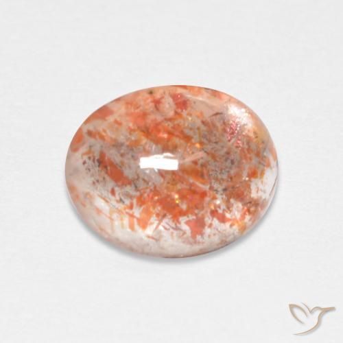 1.82ct Натуральный Красновато-оранжевый Солнечный камень, Овал, Полупрозрачный