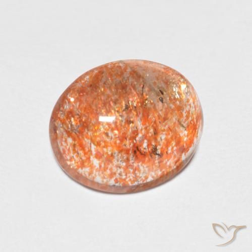 1.86ct Натуральный Ярко-оранжевый Солнечный камень, Овал, Полупрозрачный
