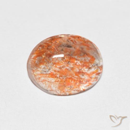 1.42ct Натуральный Светло-оранжевый Солнечный камень, Овал, Полупрозрачный