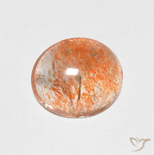 1.76ct Натуральный Светло-оранжевый Солнечный камень, Овал, Полупрозрачный