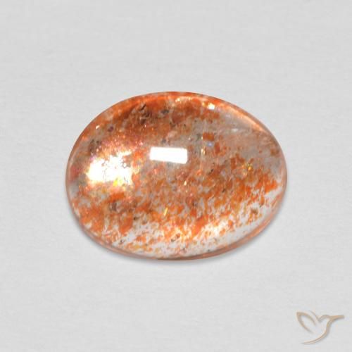 1.50ct Натуральный Средний апельсин Солнечный камень, Овал, Полупрозрачный