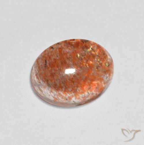 1.70ct Натуральный Красновато-оранжевый Солнечный камень, Овал, Полупрозрачный