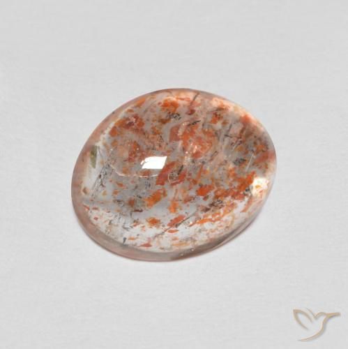 1.76ct Натуральный Светло-оранжевый Солнечный камень, Овал, Полупрозрачный