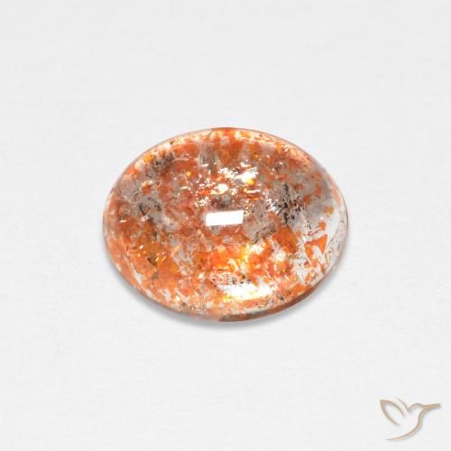 1.45ct Натуральный Средний апельсин Солнечный камень, Овал, Полупрозрачный