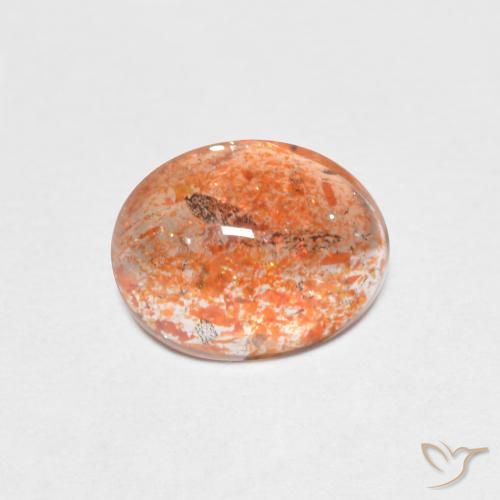 1.37ct Натуральный Теплый апельсин Солнечный камень, Овал, Полупрозрачный