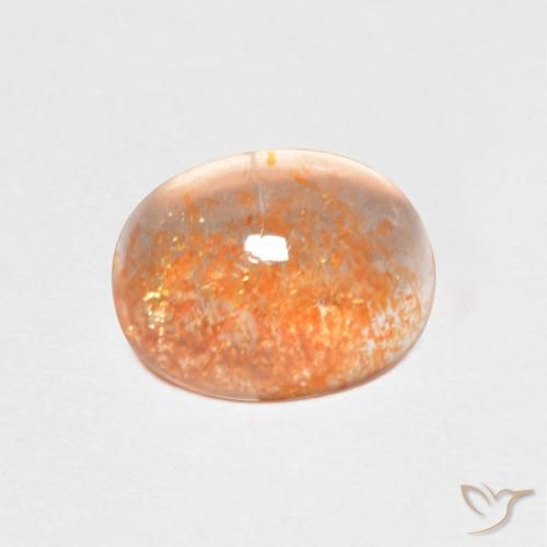 1.46ct Натуральный Medium Light-Orange Солнечный камень, Овал, Полупрозрачный