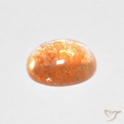 1.46 карата, натуральный Medium Light-Orange Солнечный камень, Овал, Полупрозрачный