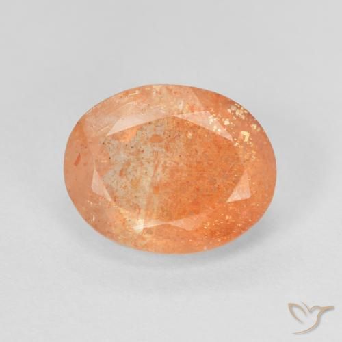 2.83ct Натуральный Темно-оранжевый Солнечный камень, Овал, Полупрозрачный
