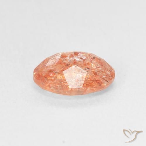 1.19 карата, натуральный Medium Light-Orange Солнечный камень, Овал, Полупрозрачный