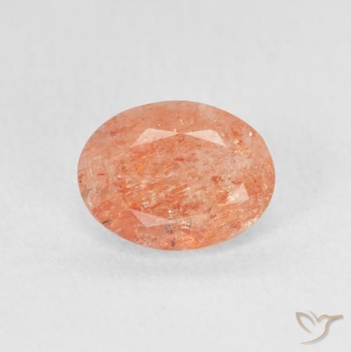 1.22ct Натуральный Средний апельсин Солнечный камень, Овал, Полупрозрачный