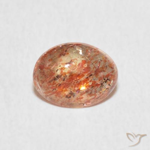 0.85ct Натуральный Теплый апельсин Солнечный камень, Овал, Полупрозрачный