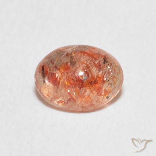 1.04ct Натуральный Средний апельсин Солнечный камень, Овал, Полупрозрачный