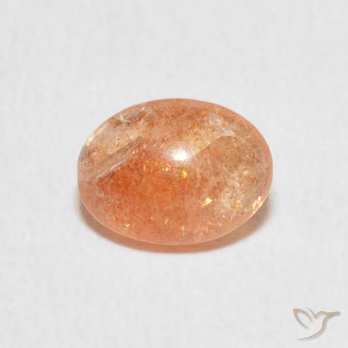 1.08ct Натуральный Medium Light-Orange Солнечный камень, Овал, Полупрозрачный