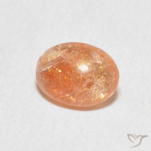 1.08 карата, натуральный Medium Light-Orange Солнечный камень, Овал, Полупрозрачный