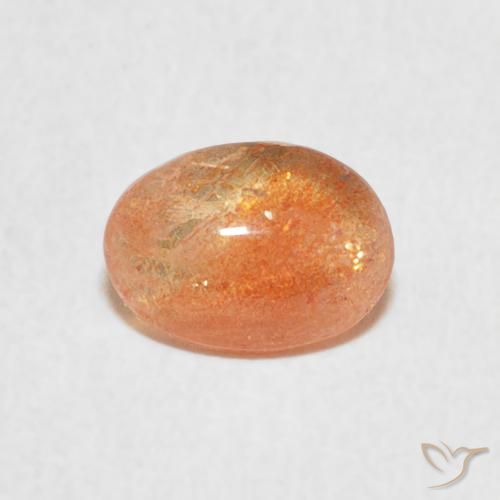 0.94ct Натуральный Medium Light-Orange Солнечный камень, Овал, Полупрозрачный