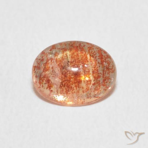 0.74ct Натуральный Средний апельсин Солнечный камень, Овал, Полупрозрачный