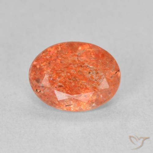 1.15ct Натуральный Средний апельсин Солнечный камень, Овал, Полупрозрачный