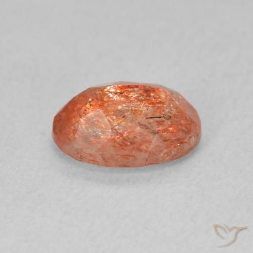 1.20 карата, натуральный Medium Light-Orange Солнечный камень, Овал, Полупрозрачный