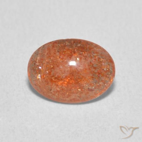 1.04ct Натуральный Средний апельсин Солнечный камень, Овал, Полупрозрачный