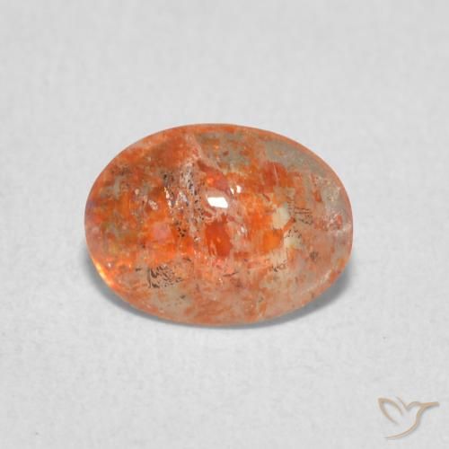 0.86ct Натуральный Грейпфрут Апельсин Солнечный камень, Овал, Полупрозрачный