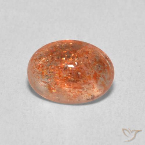1.05ct Натуральный Красновато-оранжевый Солнечный камень, Овал, Полупрозрачный