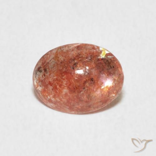 0.99ct Натуральный Средний апельсин Солнечный камень, Овал, Полупрозрачный