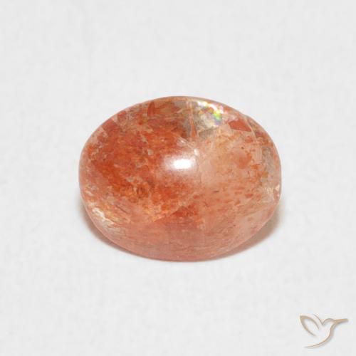 0.93ct Натуральный Средний апельсин Солнечный камень, Овал, Полупрозрачный