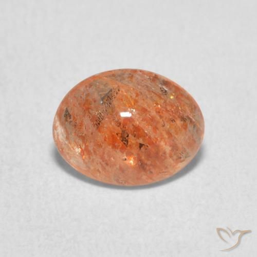 1.17ct Натуральный Средний апельсин Солнечный камень, Овал, Полупрозрачный