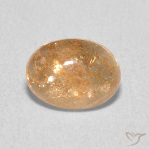 1.33ct Натуральный Светло-персиковый апельсин Солнечный камень, Овал, Полупрозрачный