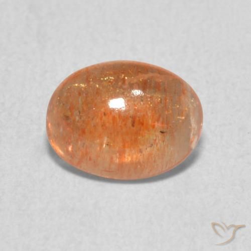 1.26ct Натуральный Medium Light-Orange Солнечный камень, Овал, Полупрозрачный
