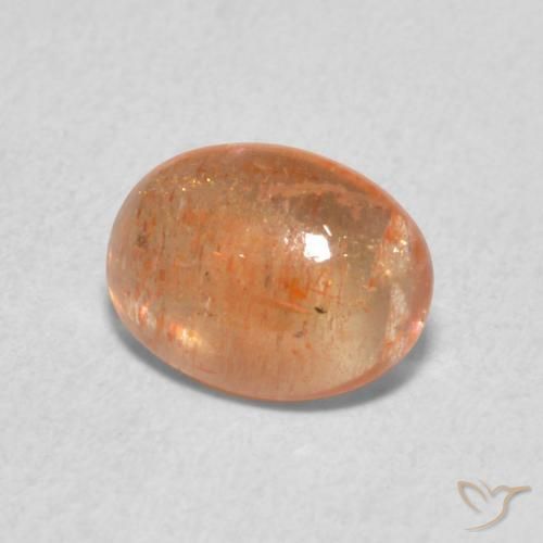 1.26 карата, натуральный Medium Light-Orange Солнечный камень, Овал, Полупрозрачный