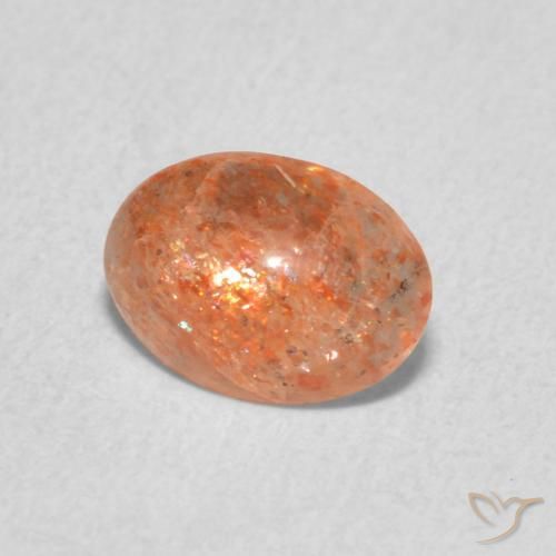 0.84 карата, натуральный Medium Light-Orange Солнечный камень, Овал, Полупрозрачный