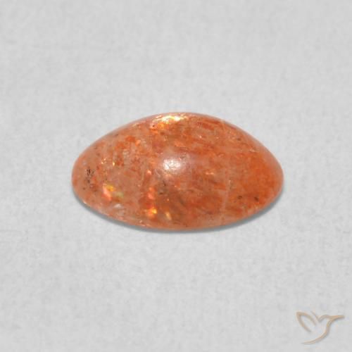 0.84 карата, натуральный Medium Light-Orange Солнечный камень, Овал, Полупрозрачный